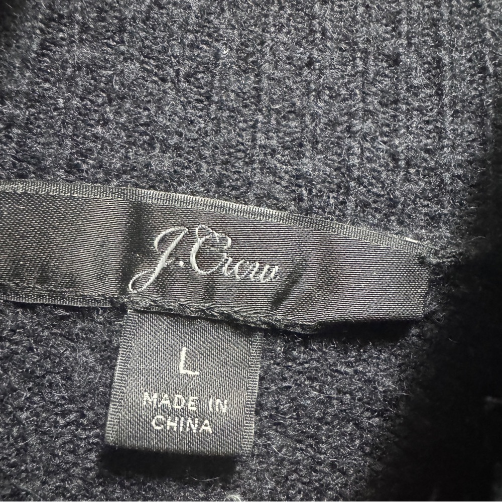 J Crew Black Merino Wool Turtleneck Long Sleeve Dress Size Large - Picture 9 of 11